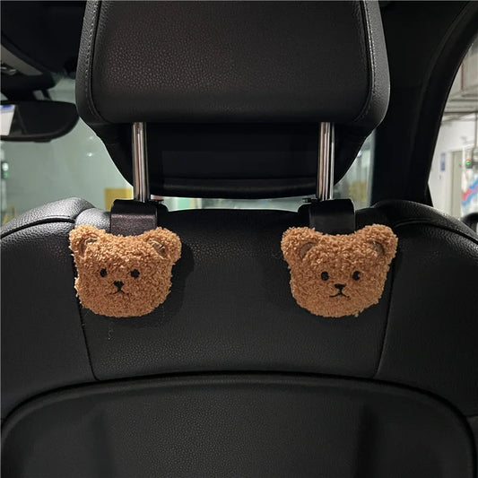 Cute Cartoon Bear Car Seat Back Hooks Storage V