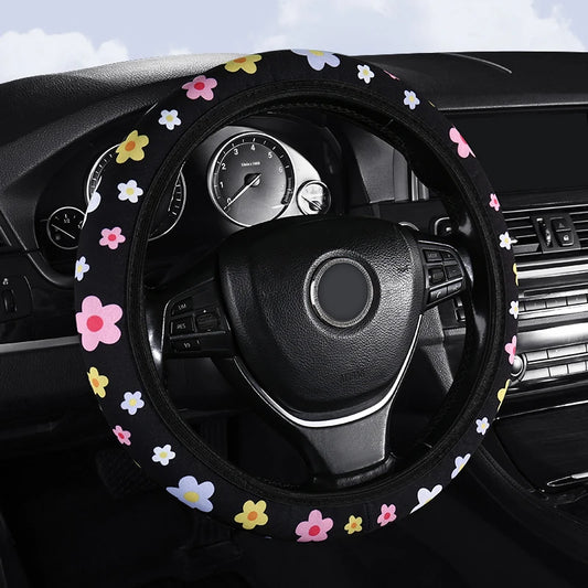 Small Fresh Flower Elastic No Inner Ring Steering Wheel Cover