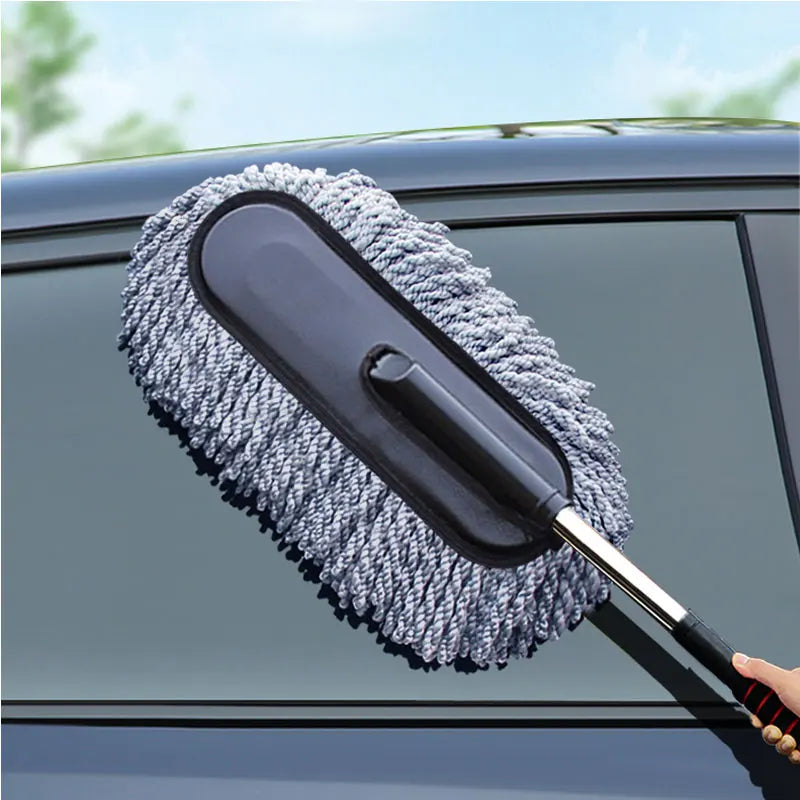 Car Retractable Wax Tow Microfiber Dust Cleaning Brush